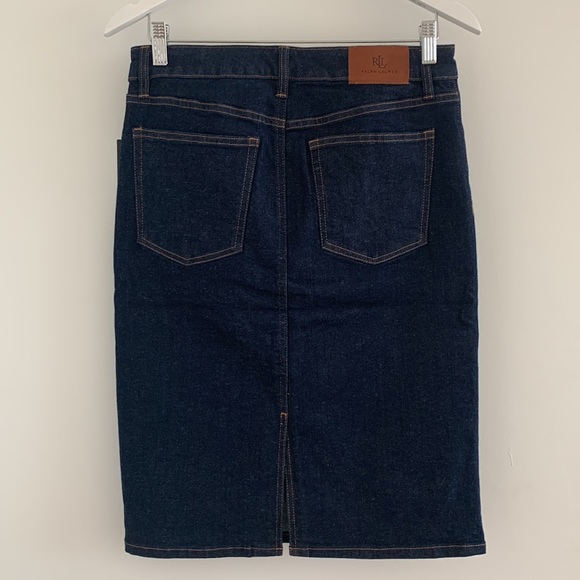 NWT - Ralph Lauren denim skirt - dark denim - Picture 2 of 4